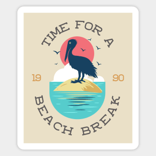 Summer Beach Coastal Ocean Nautical Pelican Magnet